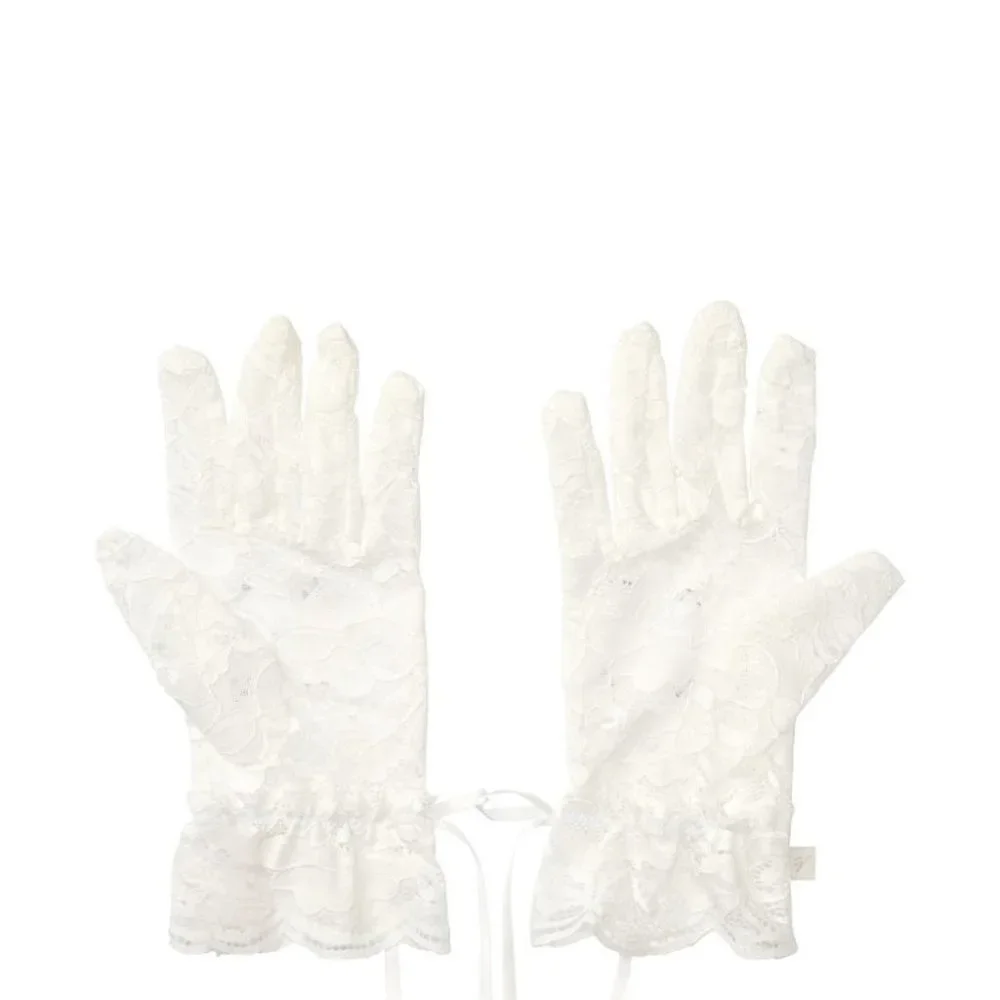 VICTORIA'S SECRET Sequined‎ White Lace Gloves